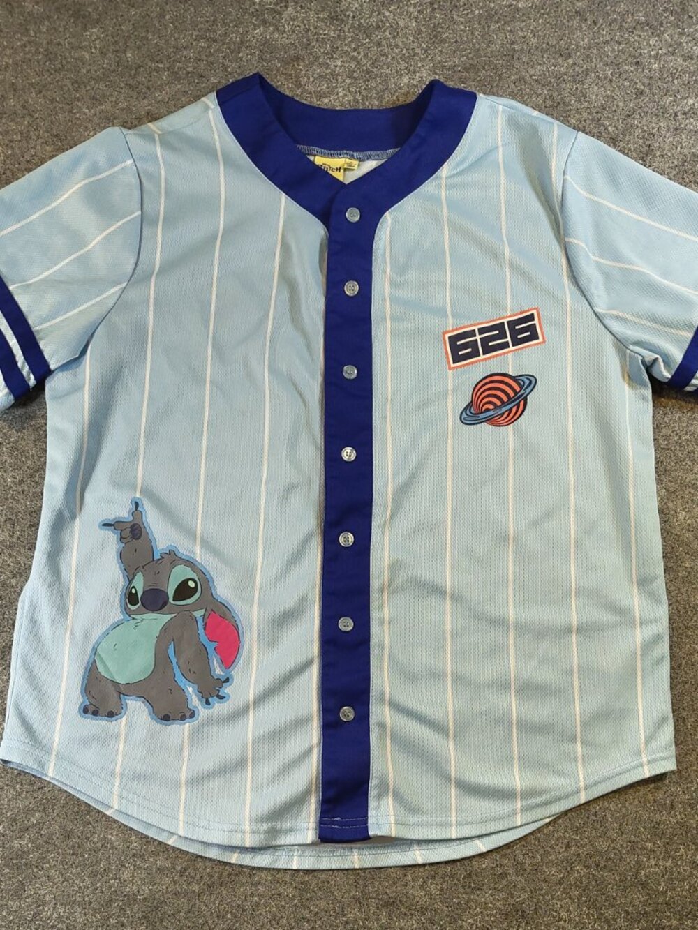 Disney Stitch Men’s Baseball Jersey Shirt Size Large